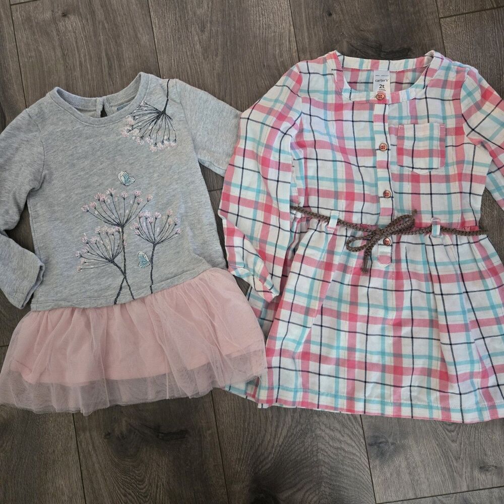Carter's Plaid Dress babyGap Tulle Tunic Top Lot 2T Girls Flannel Sweatshirt